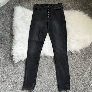 Joes high rise skinny ankle button fly jeans